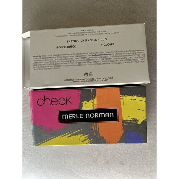 Merle Norman Lasting Cheek Color Duo Beam mirrored compact New w Box pink & nude - Picture 5 of 7